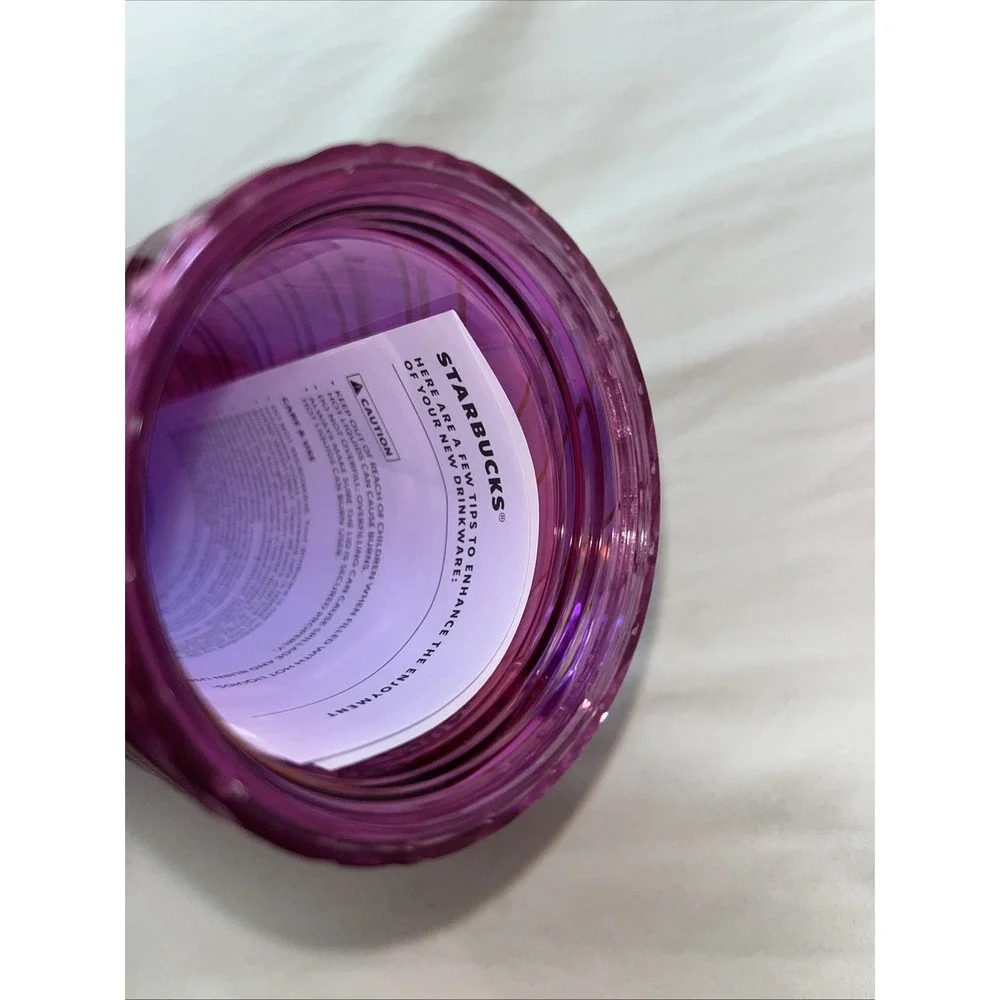 Starbucks 2022 Christmas‎ Holiday Sangria Pink Spiral Textured Tumbler 16oz Cup